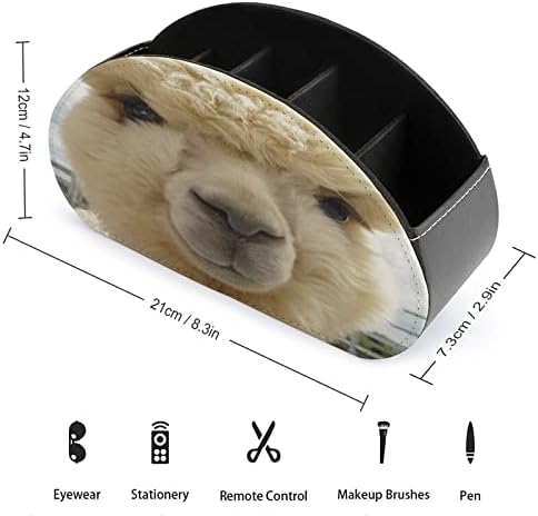 Encontro de controle remoto de alpaca engraçado/Caddy/Box/Bandey com 5 Compartamentos PU Organizador de couro com padrão impresso fofo