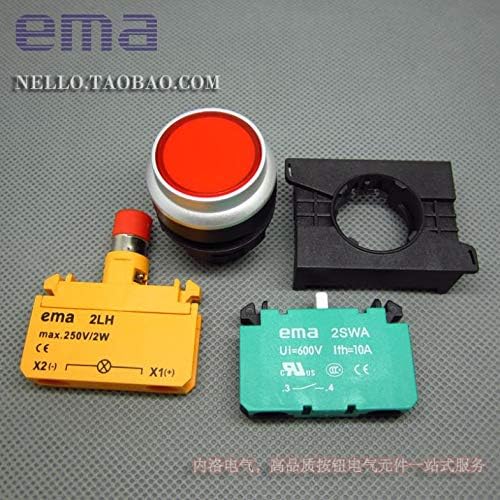 [SA] Importa EMA Illuminated Pushbutton 22mm trava e2p5 *. A/M LED DC6V/12V/24V/AC110/220V 1NO ou 1NC -10PCS/LOT -