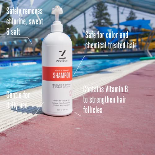 Zealios Swim & Sport Shampoo Hidratante Fórmula e Condicionador de natação e Skin Hydration Body Swim