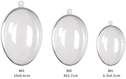 Bolas de plástico transparente, 10 pacote de enfeites transparentes de Natal Bolas de plástico ovos falsos infantis