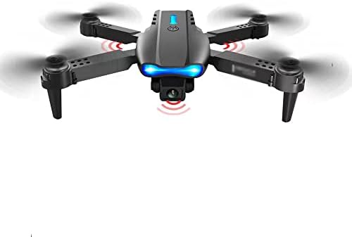 Quitka RC Drone 4K HD Photography Aerial Câmera dupla Câmera de 4 eixos Evitar o plano de controle remoto com luzes 360 ° Vire o corpo é dobrável com bolsa de armazenamento