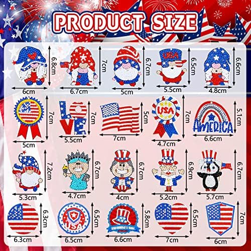 32 peças 4 de julho Diamond Art American Flag America