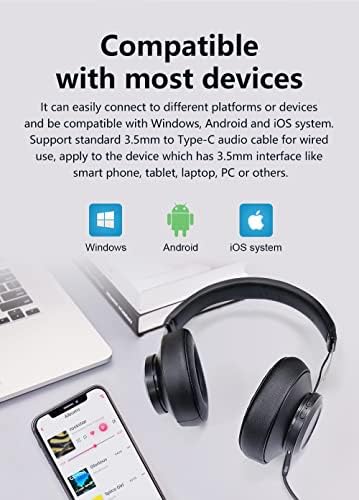 Fone de ouvido para jogos Bluetooth com fones de ouvido de microfone Bass Cancelamento de ruído para laptop PC
