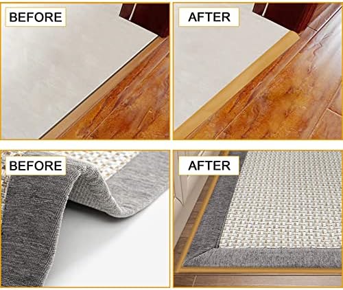 Faixa de transição de borracha de piso Carpete auto -adesivo para ladrilhos Faixa de bordas de transição Tira para transições de limiar com uma altura menor que 5 mm/0,2in