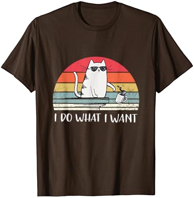 Eu faço o que eu quero uma camiseta engraçada de amantes de gatos negros