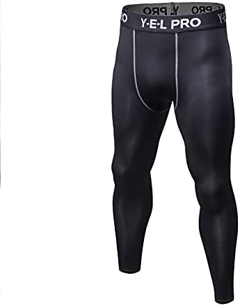 Calças de compressão masculinas de Badhub, treino atlético seco frio, com calças justas com leggings com bolso/não-bolso respirável