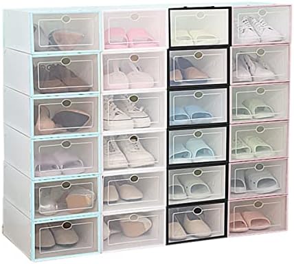 Cabilock Plástico Bins de armazenamento Clear Organizador de sapatos 6pcs sapatos de plástico sapatos caixas