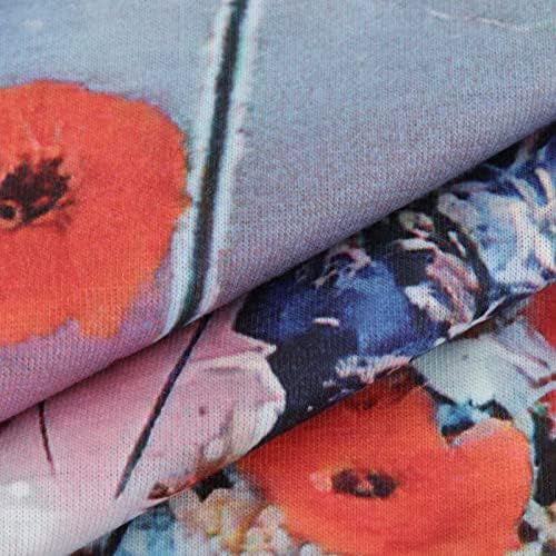 Camisa superior para meninas outono verão 2023 roupas de manga curta Crewneck Cotton Floral Graphic Brunch Tee