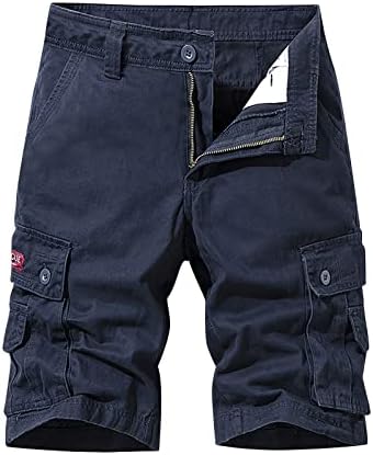 Tobchonp Men's Cargo Shorts ao ar livre zíper bolsos de caminhada de calças curtas atléticas Botão casual