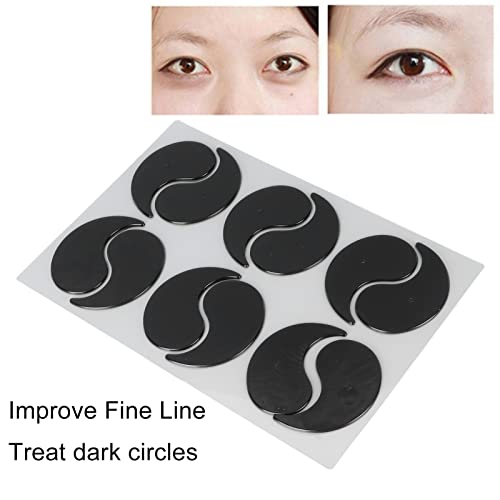 6 pares de rugas para os olhos de silicone, acessório de beleza de olho preto para remoção de edema, remendo de silicone macio para suavização de rugas faciais
