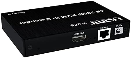 4K 200M HDMI KVM IP Extender ， Support KVM ， Ethernet ， com IR e Loop Local OUT ， Um ponto para muitos pontos