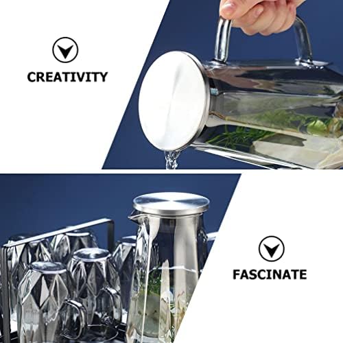 Luxshiny Cota Copo de vidro xícaras de vidro jarro de água jarro com tampa de água quente jarro