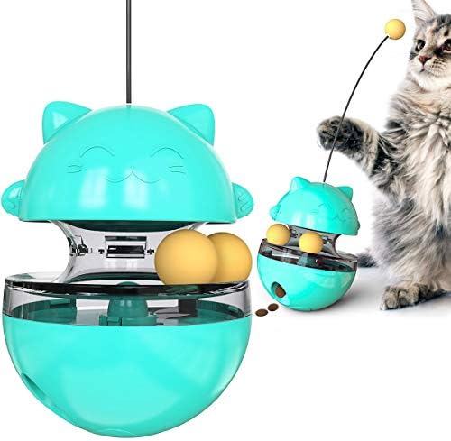 Puingren Cat Food Todbler Toys Cat Alimentos Dispensador de gato Tream brinquedos Bola de equilíbrio de