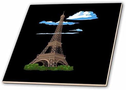 3drose a torre Eiffel de Paris France Design Ótimo para lembranças. - Azulejos