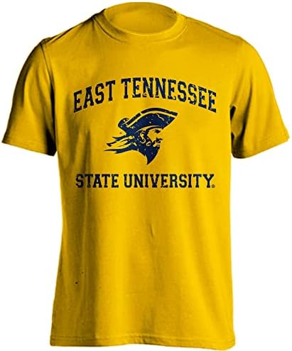 Buccaneers da Universidade Estadual do East Tennessee ETSU T-shirt de manga curta retro angustiada