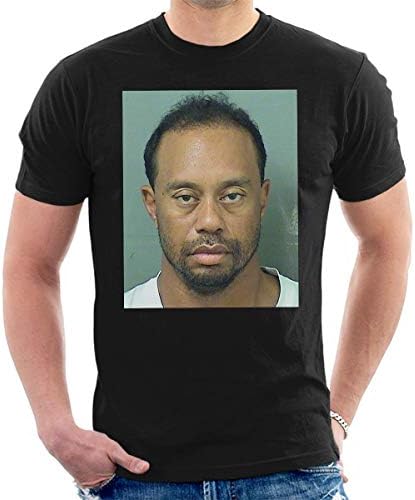 Tiger Woods Dui caneca atirou na camiseta masculina