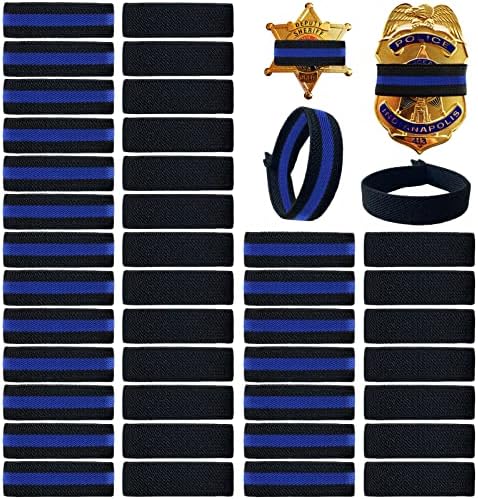 Creatrill 30 Pacote preto da polícia de luto de luto de listras de listras de policiais Badge Shield Honra Guard Straps para o tamanho de 1,4 a 2.4