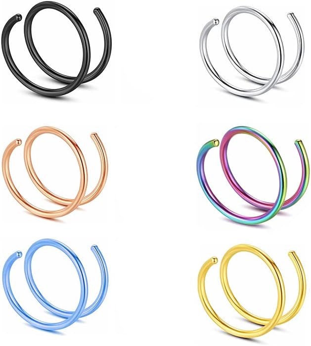 Oyalma Double Nariz Hoop Rings Mistos Corpo de cor de cor de arco para homens Momen Bocal Ear Piercing