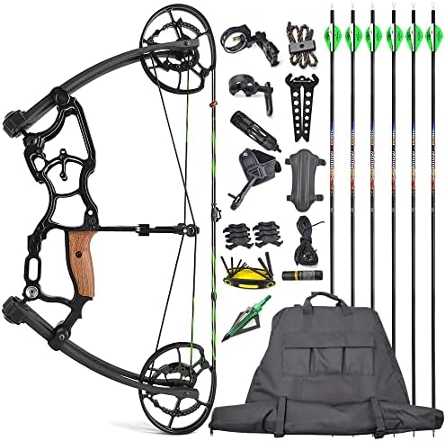 Uso duplo de arco composto de Zshjgjr para flechas e bola de aço, arcos de catapulta de caça, membro feito nos EUA, 40-65 libras