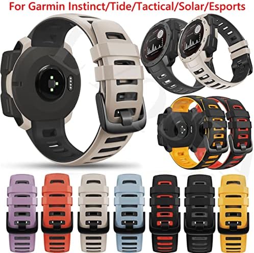 HKTS Silicone Watch Bands Strapas para Garmin Instinct Smart Watch Relógio de 22mm Banda de pulseira Pulseira de pulseira Instinto/esports/maré/solar