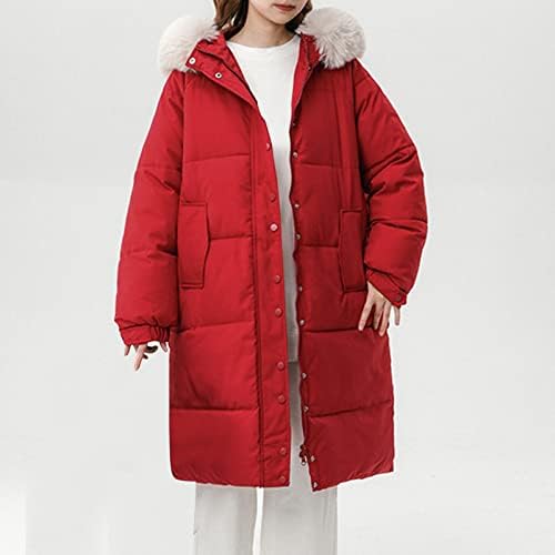 Jaqueta acolchoada do inverno para mulheres, com casaco de pão de pão médio comprido e espessado,