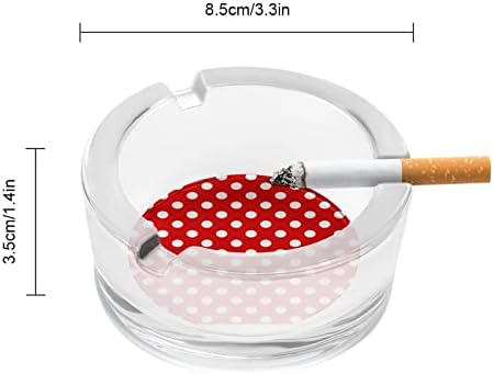 Red White Polka Ladybug Dot Round Glass Ashtrays Holder for Cigarettes Caso Facting Smoking Ash Bandeando