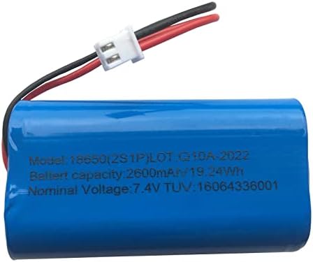 Aolikes 7,4V Baterias recarregáveis ​​de íon de lítio 2600mAh, célula elétrica com plugue Xh2.54-2,