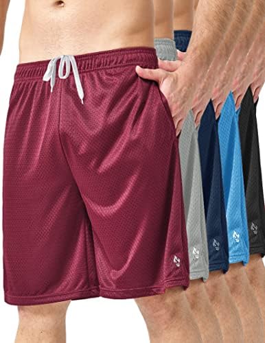 Pacote Liberty Pro 5: shorts atléticos masculinos, shorts de basquete de 9 malha shorts de ginástica ativa com bolsos