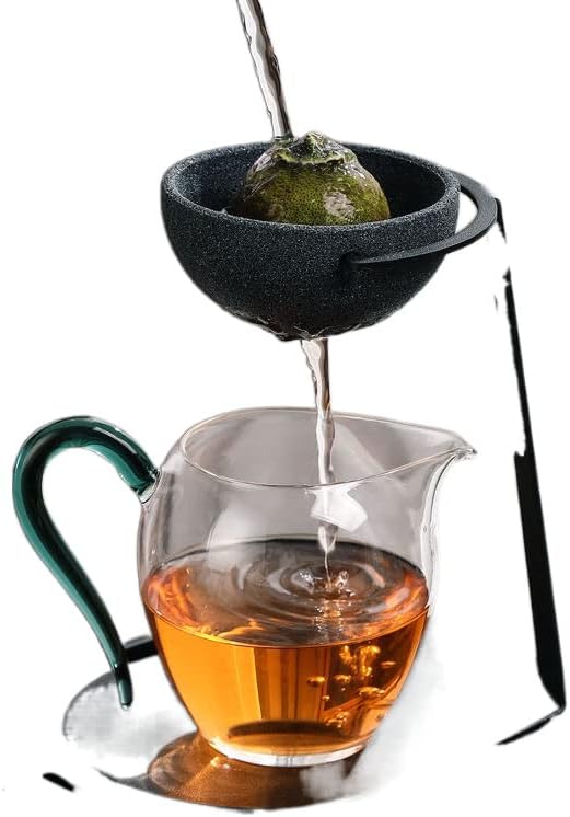 Vapo de xícara de copo de vidro Vazador de chá de um conjunto Filtro de separação de chá Pequeno cítrico verde
