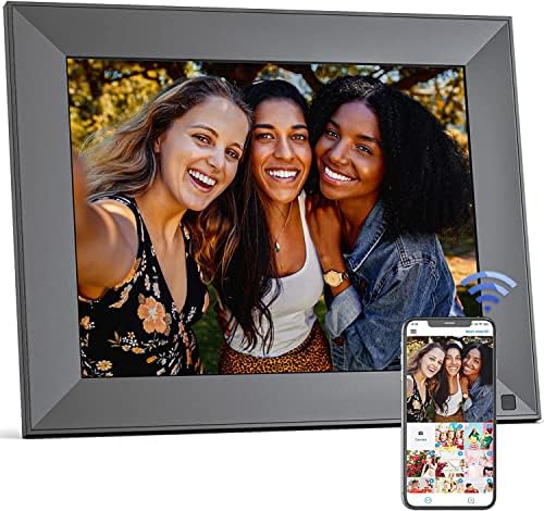 Fullja Digital Picture Frame de 9 polegadas - Smart WiFi Digital Photo Frame IPS Touch Screen, Função completa, apresentação de slides, compartilhando instantaneamente fotos e vídeos por meio de aplicativo ou email