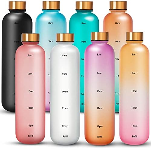 Eccliy 8 peças 32 onças marcou garrafas de água estéticas garrafas de água reutilizáveis ​​garrafas de água para