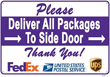 Entregue todos os pacotes na placa da porta lateral-um lembrete agradável para entregadores, um