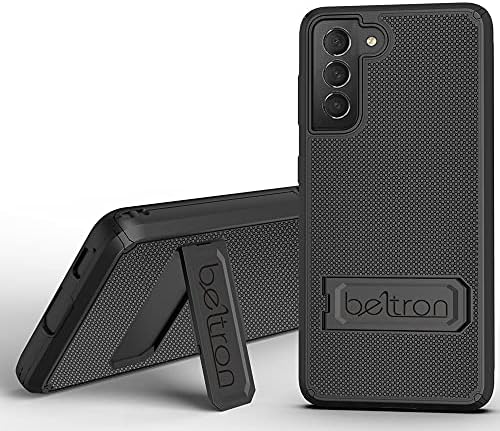 Beltron Case & Holster for Samsung Galaxy S21 5G, caixa de guarda dupla de corpo inteiro protetora e combo de clipe de cinto giratório com suporte de kickstand / cartão
