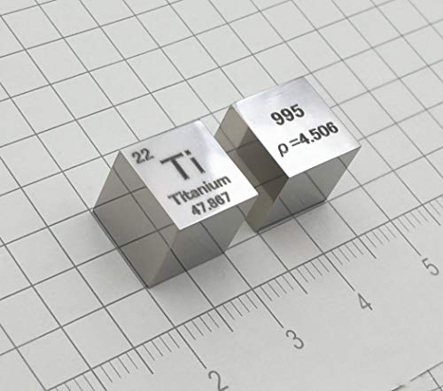 Cubo de metal de titânio de 10 mm 99,5% Puro para elemento Coleção Laboratório de laboratório Hobbies Hobbies
