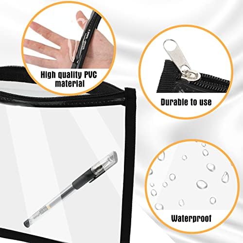 12 PCS Clear Zipper bolsas de zíper clear bolsa impermeável PVC Multisize bolsa de cosméticos bolsas de maquiagem transparentes bolsas de viagem transparentes sacos de higiene clear para banheiro viajar de armazenamento de banheiro