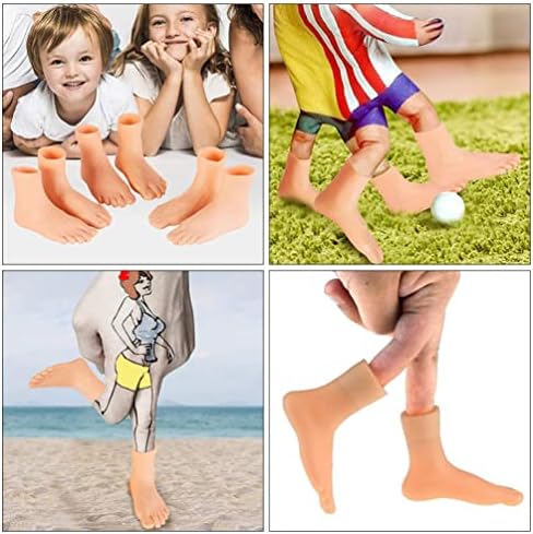 Puppet de pés dos dedos do stobok, esquerda para a esquerda, pequenos pés mini fantoches divertidos dedos de pés para adultos garoto de boneco show presente 6 pares