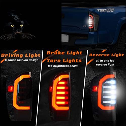 Luzes traseiras de Yufanya LED para 2007-2013 Chevy Silverado/2007-2014 GMC Sierra, design completo de design de LEDs traseiras pretas freio reverso sinalizador de lâmpada de lâmpada de estilo, motorista e lado do passageiro