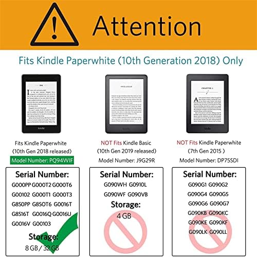 Ccoo Slimshell Case de 6 polegadas para Kindle Paperwhite com Aguarda Automática/Sono - Fits10ª Geração 2018 Somente, Tampa de Proteção Magnética