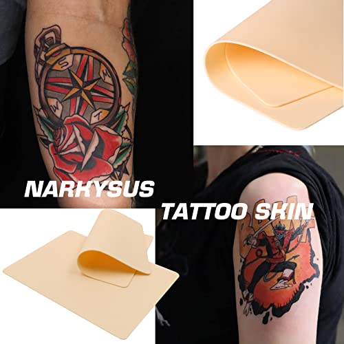 5pcs Blank Tattoo Skin Practice - Narkysus 7,5 x5,5 tatuagem dupla tatuagem de pele Fake Microblading Skin Practice Tattoo Skin Pads para iniciantes Tattoo Artists