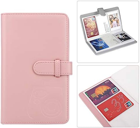 Álbum de fotos de mini -mini Kimiss, 3in 96 Bolsos Pu Universal Foto Álbum Cardcase Bank Card Storage Livro para