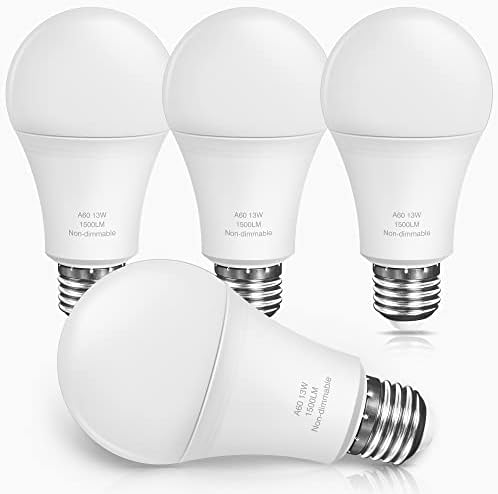 Lâmpadas LED de LED A19 Unilamp A19, lâmpada LED equivalente a 100 watts, luz do dia 5000k 1500 lúmens, base
