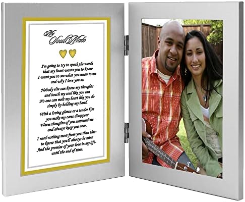 Melhor presente romântico para esposa, marido, namorada ou namorado, Soulmate Love Poem, adicione foto de 4x6 polegadas