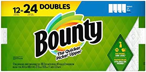 Bounty Select-a-size de 2 bico toalhas, rolos duplos, 6 x 11, branco, 90 folhas por rolo, pacote
