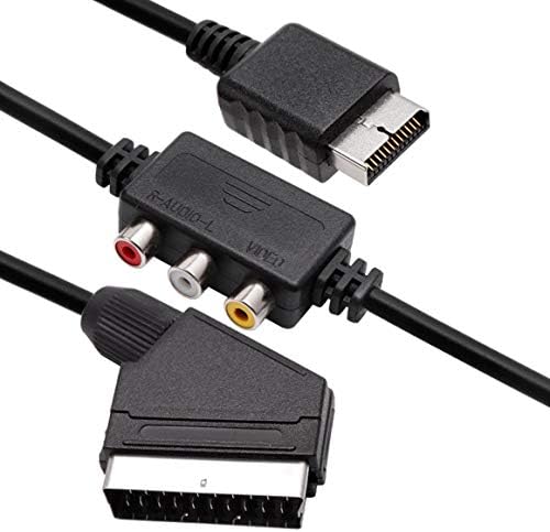 INPEISONGYI 2 em 1 RGB SCART + AV RCA CABO DE CABO DE SAÍDA 1,8 METROS PARA SEGA DREA DREAMCAST HDMI Compatível