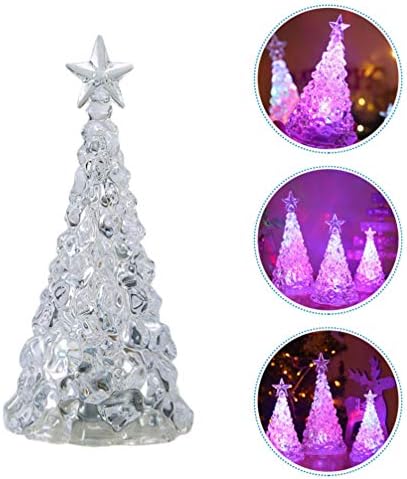 Bestoyard Lantern Decorativa Mini árvore de Natal Decorativa Luzes noturnas Lâmpadas Led Mini Glitter Tree Tree Table Mesa Central Pieces Decoração de Natal