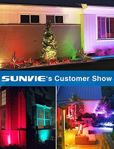 Sunvie RGB Outdoor LED Spotlight 12W Alterando luzes paisagem com controle remoto 120V RGB LIGHTING LUZING LUZES SPOT IMPRESSO ABAIXO PARA PATIONE