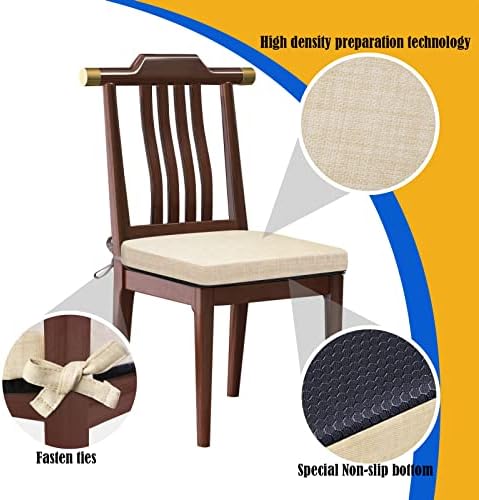 Almofadas de cadeira de Seclato para cadeiras de jantar, 17 x 16 x 2 polegadas Chofras de assento para