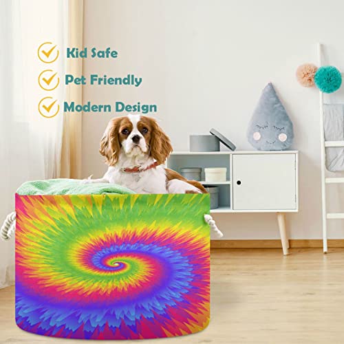 VISESUNNY abstrato festivo colorido colorido corante lavanderia cestas de tecido caixa de armazenamento