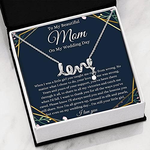 Jóias de cartão de mensagem, colar artesanal- Presente personalizado amor, mãe do presente da filha da filha da noiva do colar da noiva, mãe da noiva, presente para mamãe da noiva
