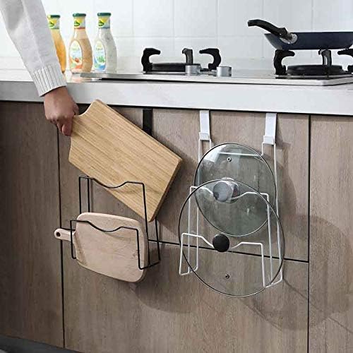 XJJZS Kitchen Storage Rack de drenagem Plataforma de tampa Porta pendurada Placa de metal Stand Pan
